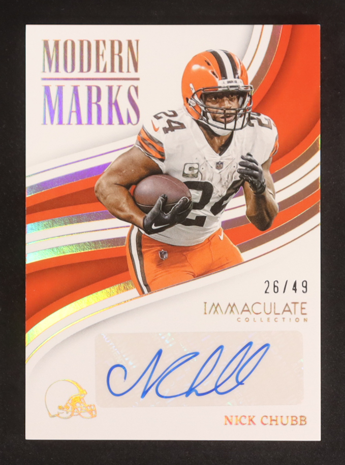 Nick Chubb 2023 Immaculate Collection Modern Marks #30 #26/49 at PristineAuction.com Nick Chubb 2023 Immaculate Collection Modern Marks #30 #26/49 at PristineAuction.com
