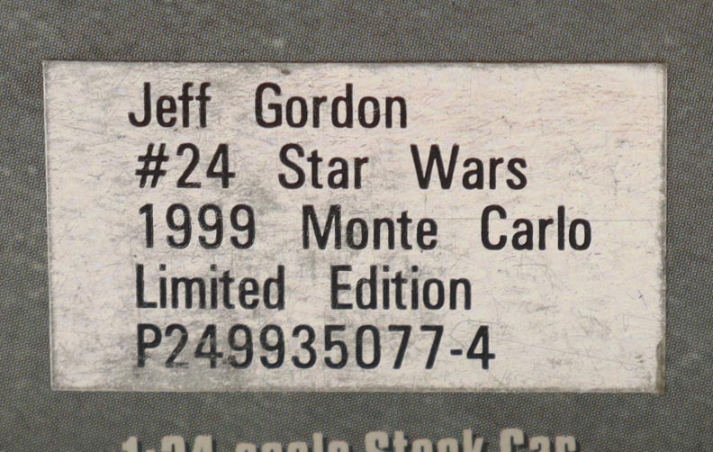 Jeff Gordon LE #24 Star Wars 1999 Monte Carlo 1:24 Die-Cast Car at PristineAuction.com Jeff Gordon LE #24 Star Wars 1999 Monte Carlo 1:24 Die-Cast Car at PristineAuction.com