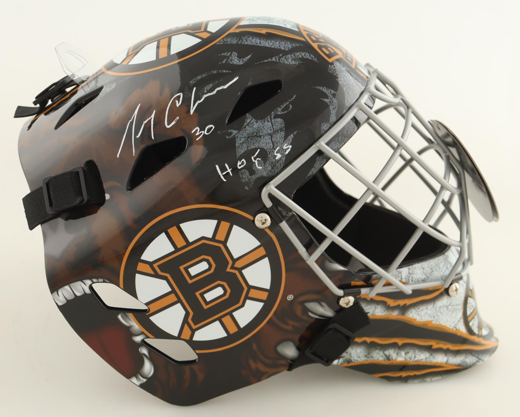 Gerry Cheevers Signed Bruins Full-Size Goalie Mask Inscribed "HOF 85" (Schwartz) at PristineAuction.com Gerry Cheevers Signed Bruins Full-Size Goalie Mask Inscribed "HOF 85" (Schwartz) at PristineAuction.com
