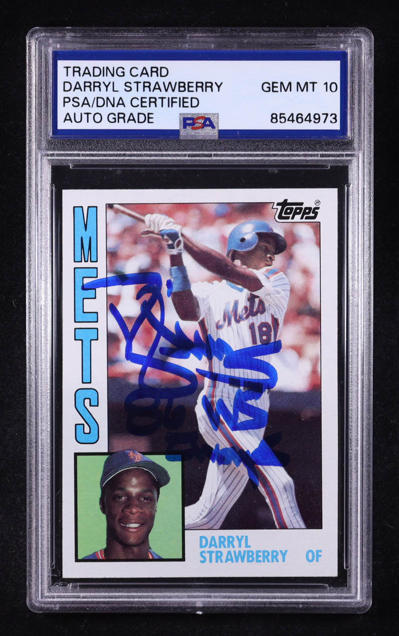 Darryl Strawberry Signed 1984 Topps Inscribed "86 WS Champ" #182 RC (PSA | Autograph Graded PSA 10) at PristineAuction.com Darryl Strawberry Signed 1984 Topps Inscribed "86 WS Champ" #182 RC (PSA | Autograph Graded PSA 10) at PristineAuction.com