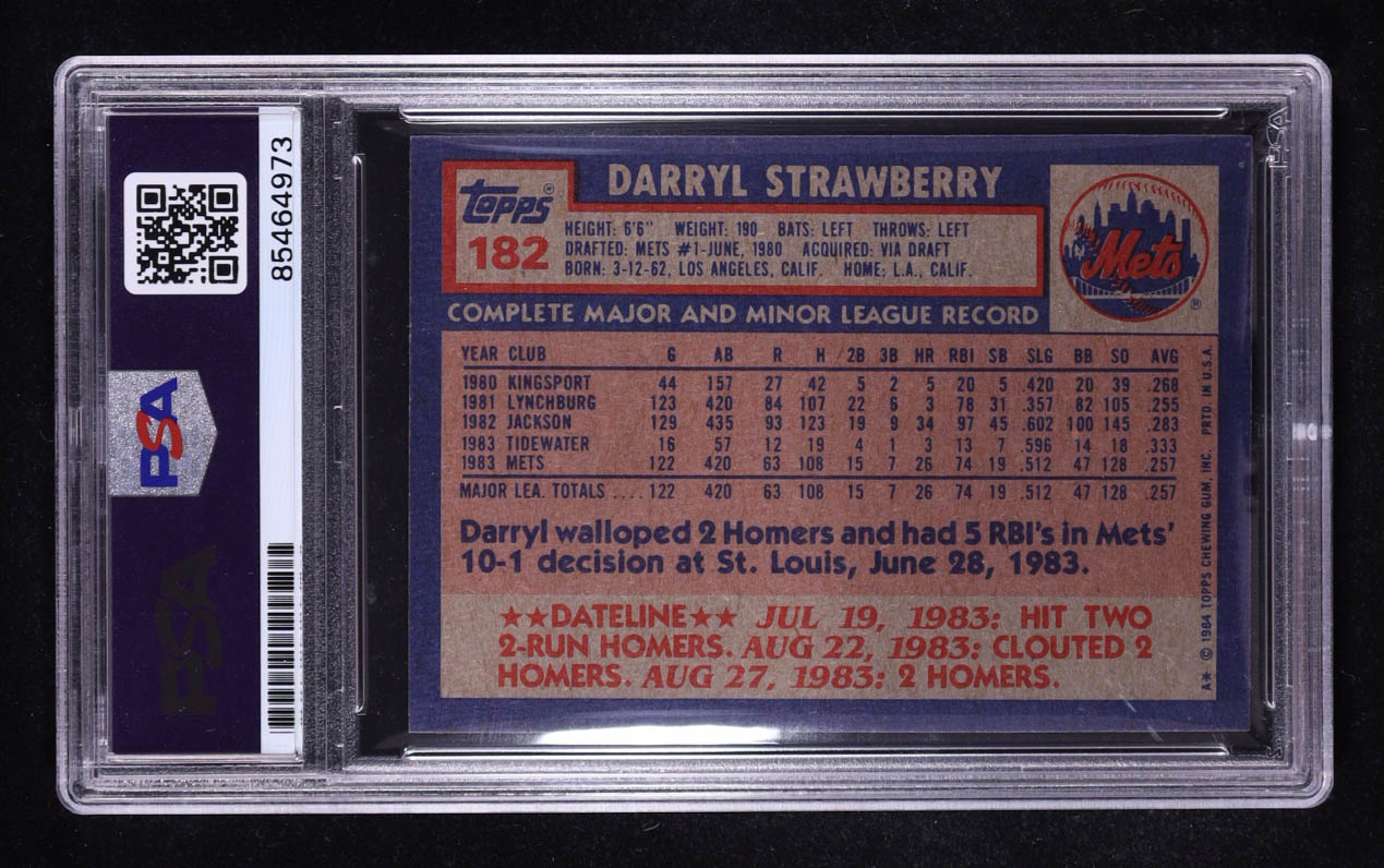 Darryl Strawberry Signed 1984 Topps Inscribed "86 WS Champ" #182 RC (PSA | Autograph Graded PSA 10) at PristineAuction.com Darryl Strawberry Signed 1984 Topps Inscribed "86 WS Champ" #182 RC (PSA | Autograph Graded PSA 10) at PristineAuction.com