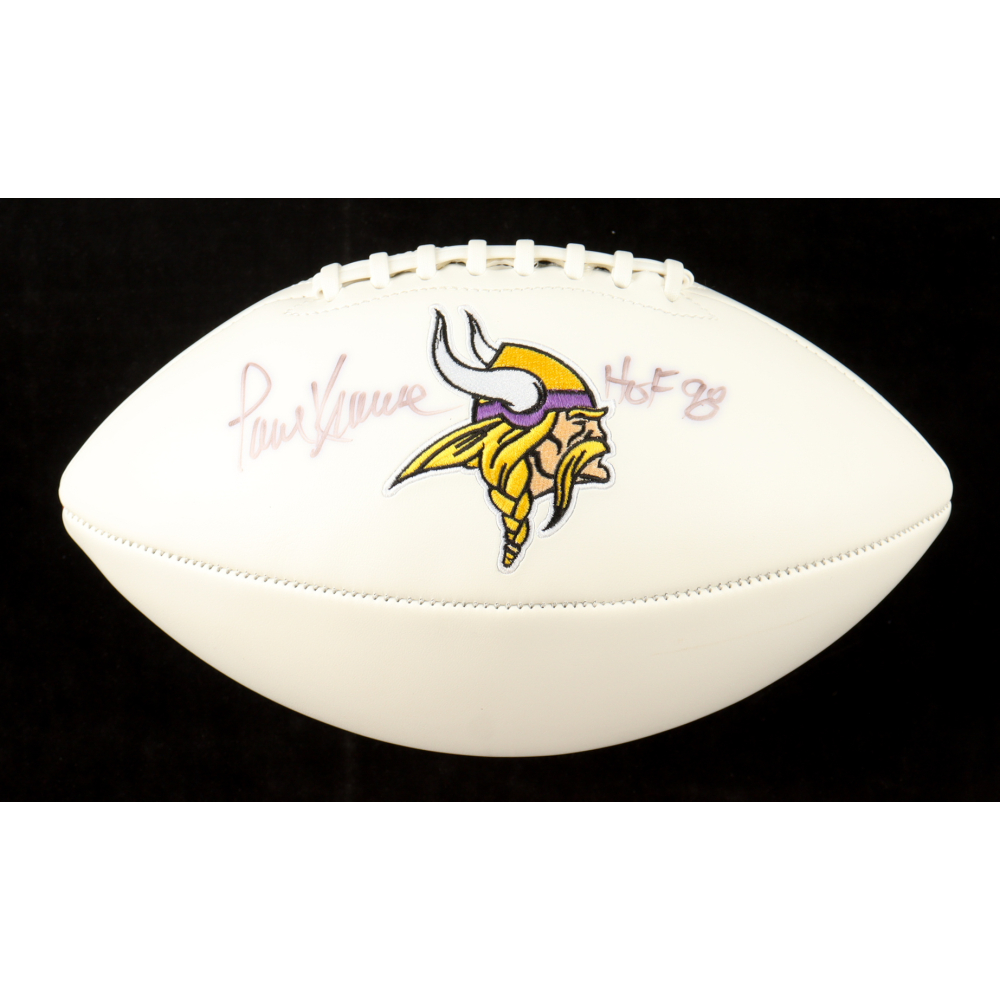 Paul Krause Signed Vikings Logo Football Inscribed "HOF 98" (JSA) at PristineAuction.com