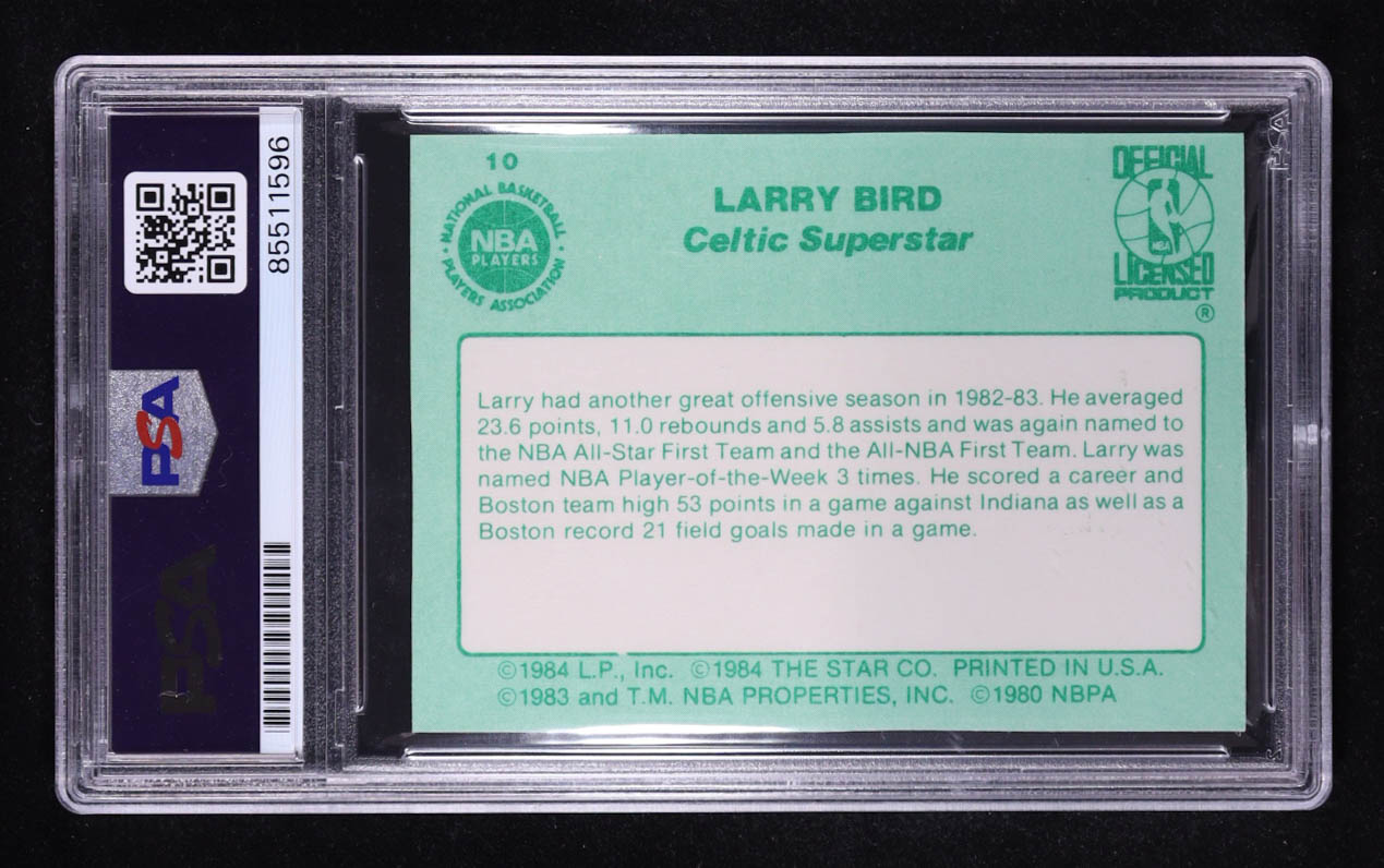 Larry Bird Signed 1984 Star Co. 1982-83 Season #10 (PSA | Autograph Graded PSA 10) at PristineAuction.com Larry Bird Signed 1984 Star Co. 1982-83 Season #10 (PSA | Autograph Graded PSA 10) at PristineAuction.com