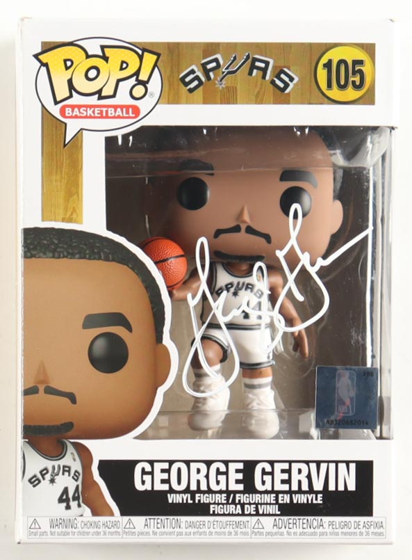 George Gervin Signed Spurs #105 Funko Pop! Vinyl Figure (Schwartz) at PristineAuction.com George Gervin Signed Spurs #105 Funko Pop! Vinyl Figure (Schwartz) at PristineAuction.com