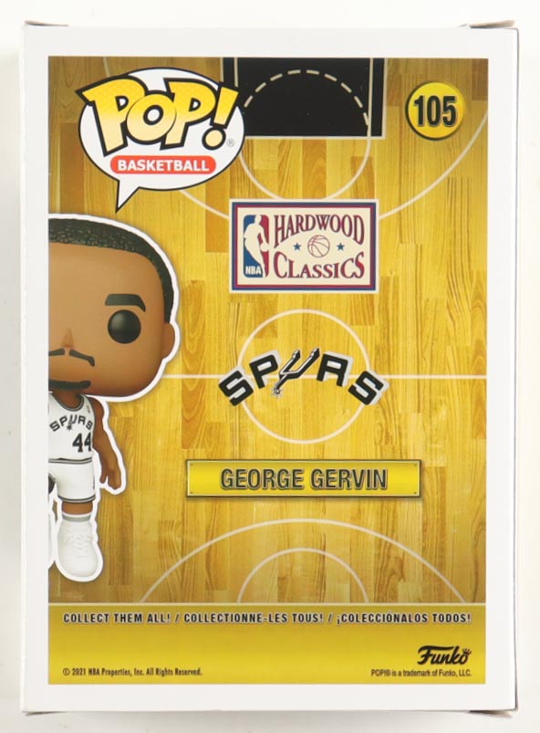 George Gervin Signed Spurs #105 Funko Pop! Vinyl Figure (Schwartz) at PristineAuction.com George Gervin Signed Spurs #105 Funko Pop! Vinyl Figure (Schwartz) at PristineAuction.com