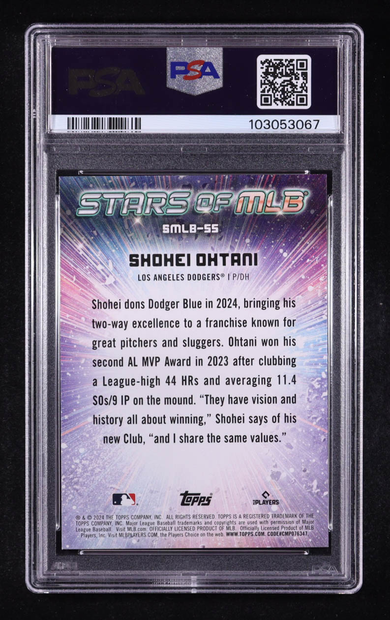 Shohei Ohtani 2024 Topps Stars of MLB #SMLB55 (PSA 10) at PristineAuction.com Shohei Ohtani 2024 Topps Stars of MLB #SMLB55 (PSA 10) at PristineAuction.com