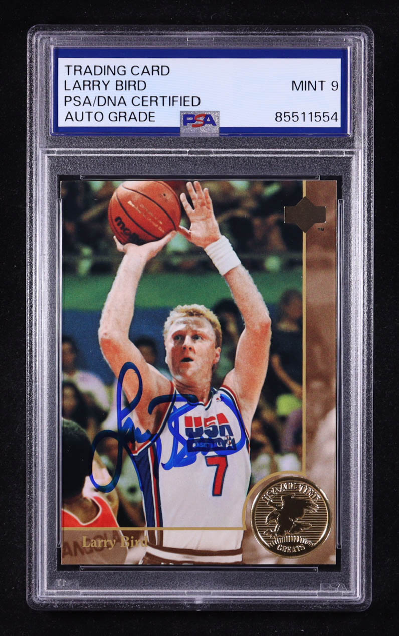 Larry Bird Signed 1994 Upper Deck USA All Time Greats #86 (PSA | Autograph Graded PSA 9) at PristineAuction.com Larry Bird Signed 1994 Upper Deck USA All Time Greats #86 (PSA | Autograph Graded PSA 9) at PristineAuction.com