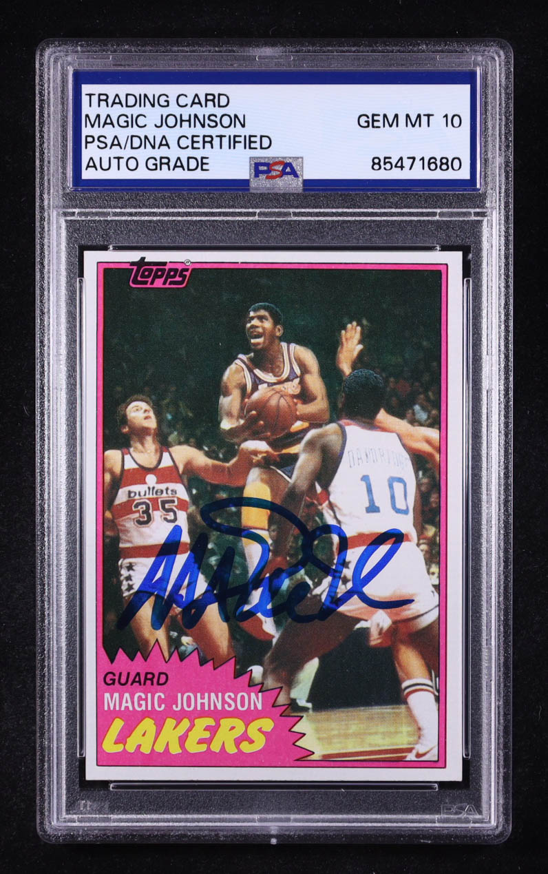 Magic Johnson Signed 1981 Topps #21 (PSA | Autograph Graded PSA 10) at PristineAuction.com Magic Johnson Signed 1981 Topps #21 (PSA | Autograph Graded PSA 10) at PristineAuction.com