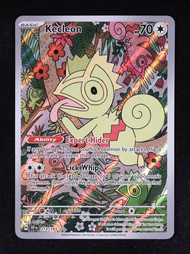 Kecleon Pokemon 2024 Surging Sparks #213 Holo IR at PristineAuction.com Kecleon Pokemon 2024 Surging Sparks #213 Holo IR at PristineAuction.com