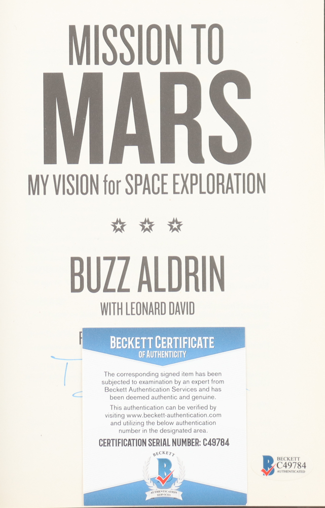 Buzz Aldrin Signed "Mission to Mars" Hardcover Book (Beckett) at PristineAuction.com Buzz Aldrin Signed "Mission to Mars" Hardcover Book (Beckett) at PristineAuction.com