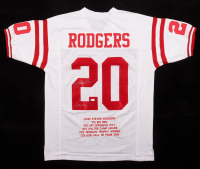 Johnny Rodgers Signed Career Highlight Stat Jersey Inscribed "Heisman 72" (JSA) at PristineAuction.com
