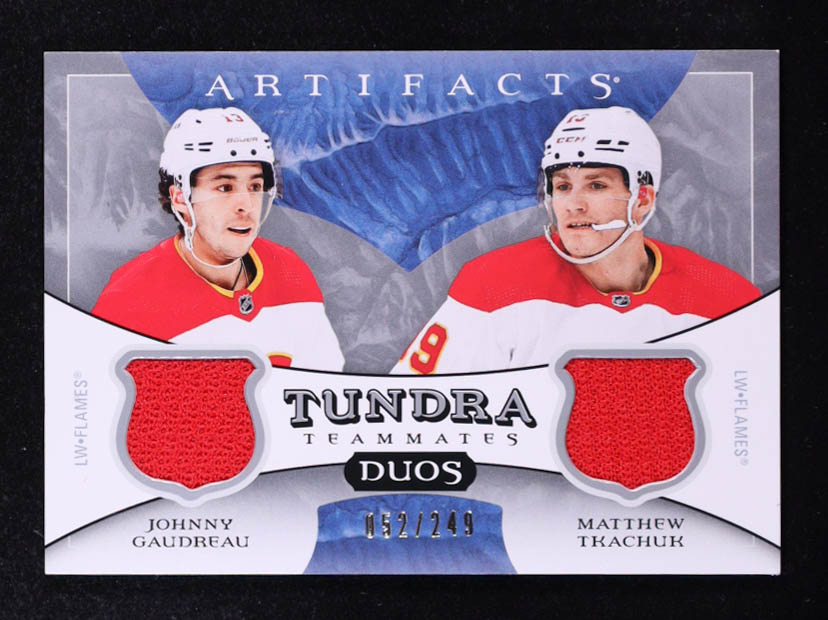 Johnny Gaudreau / Matthew Tkachuk 2022-23 Artifacts Tundra Teammates Duos #T2CGY #052/249 at PristineAuction.com Johnny Gaudreau / Matthew Tkachuk 2022-23 Artifacts Tundra Teammates Duos #T2CGY #052/249 at PristineAuction.com