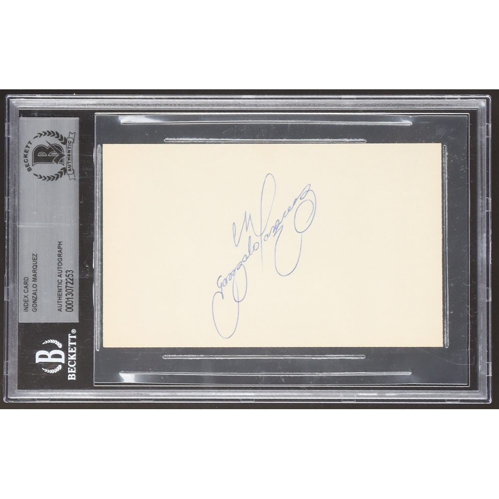 Gonzalo Márquez Signed Index Card (BAS) at PristineAuction.com