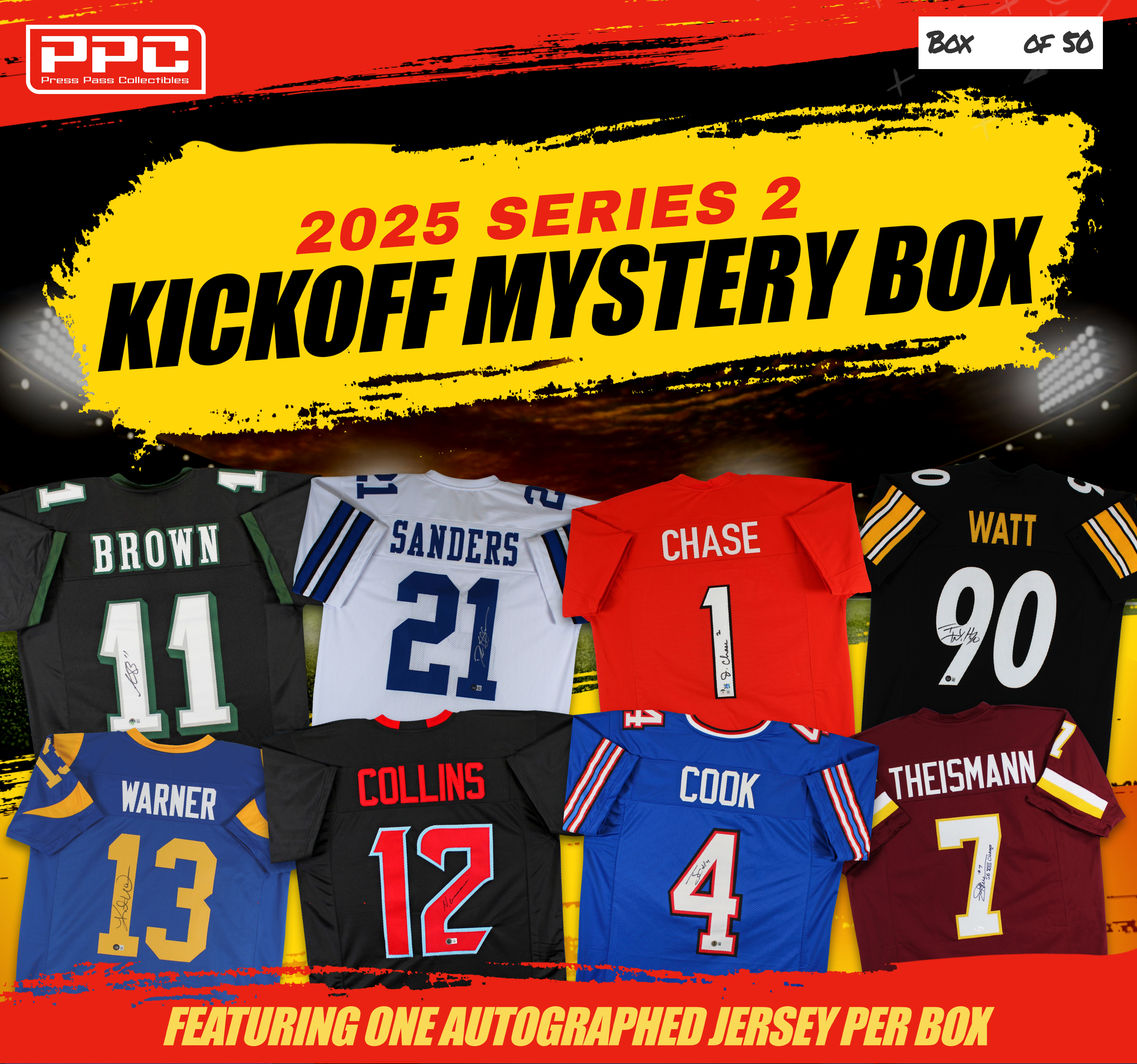 Press Pass Collectibles 2025 Kickoff Football Jersey Mystery Box – Series 2 (Limited to 50) at PristineAuction.com Press Pass Collectibles 2025 Kickoff Football Jersey Mystery Box – Series 2 (Limited to 50) at PristineAuction.com