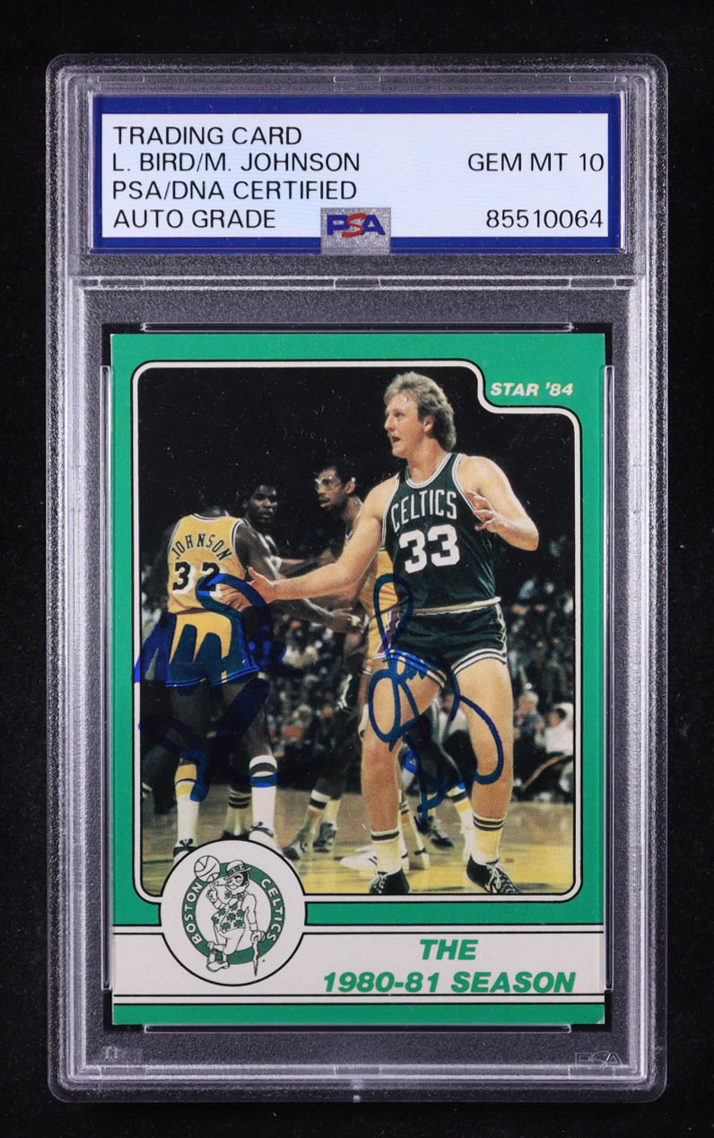 Larry Bird / Magic Johnson Signed 1984 Star Co. 1980-81 Season #8 (PSA | Autograph Graded PSA 10) at PristineAuction.com Larry Bird / Magic Johnson Signed 1984 Star Co. 1980-81 Season #8 (PSA | Autograph Graded PSA 10) at PristineAuction.com