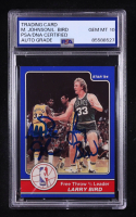 Larry Bird / Magic Johnson Signed 1984 Star Co. Free Throw % Leader #15 (PSA | Autograph Graded PSA 10) at PristineAuction.com