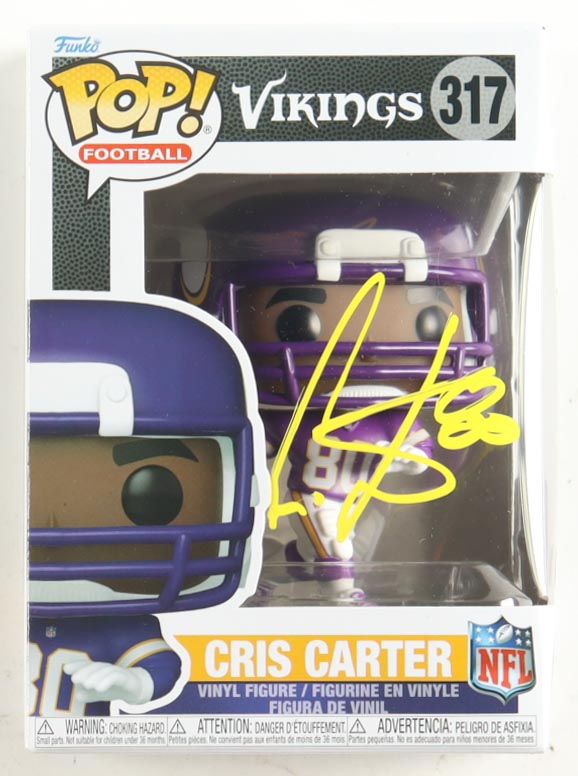 Cris Carter Signed Vikings #317 Funko Pop! Vinyl Figure (Schwartz) at PristineAuction.com Cris Carter Signed Vikings #317 Funko Pop! Vinyl Figure (Schwartz) at PristineAuction.com