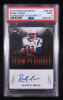Randy Moss 2017 Panini Majestic Team Pedigree Autographs Green #68 #1/1 (PSA 9) at PristineAuction.com