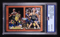 Larry Bird / Magic Johnson Signed 1994 NBA Hoops Skybox Gold #MB-1 (PSA | Autograph Graded PSA 10) at PristineAuction.com