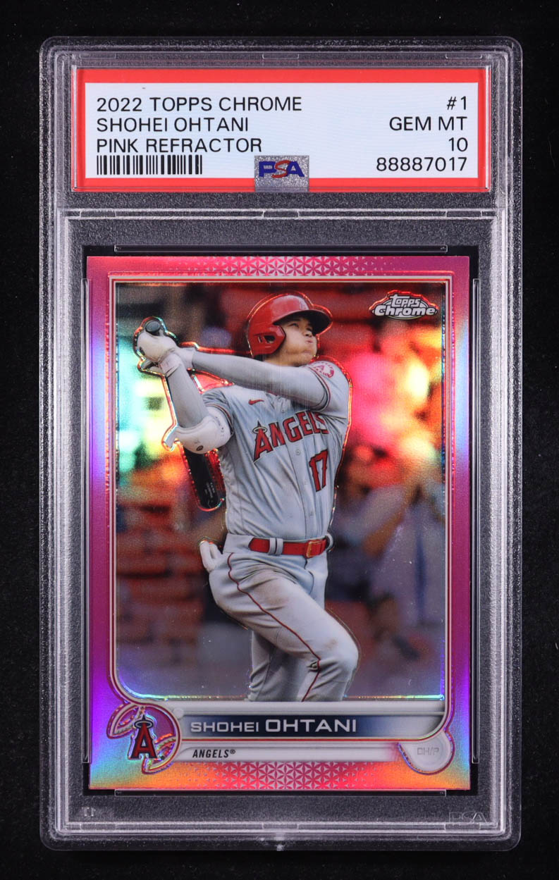 Shohei Ohtani 2022 Topps Chrome Pink Refractors #1 (PSA 10) at PristineAuction.com Shohei Ohtani 2022 Topps Chrome Pink Refractors #1 (PSA 10) at PristineAuction.com