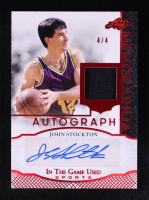 John Stockton 2024 Leaf ITG Used Sports Red Foil Autograph Memorabilia #IGAJS1 #4/4 at PristineAuction.com