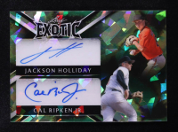Jackson Holliday & Cal Ripken Jr. 2023 Leaf Exotic Emerald Crystal Autographs #DS8 #1/1 at PristineAuction.com