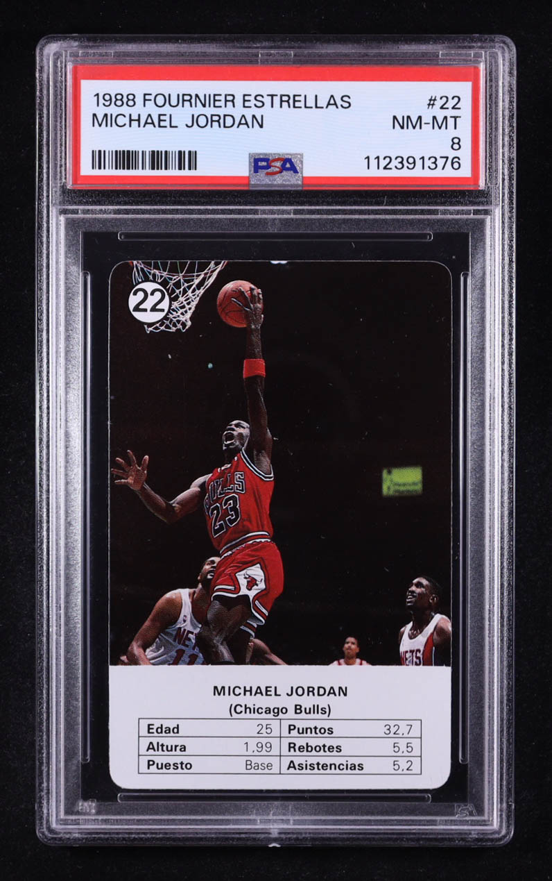 Michael Jordan 1988 Fournier Estrellas #22 (PSA 8) at PristineAuction.com Michael Jordan 1988 Fournier Estrellas #22 (PSA 8) at PristineAuction.com