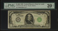 1928 United States $1000 Thousand Dollar Federal Reserve St. Louis Banknote (PMG 20 VF) at PristineAuction.com