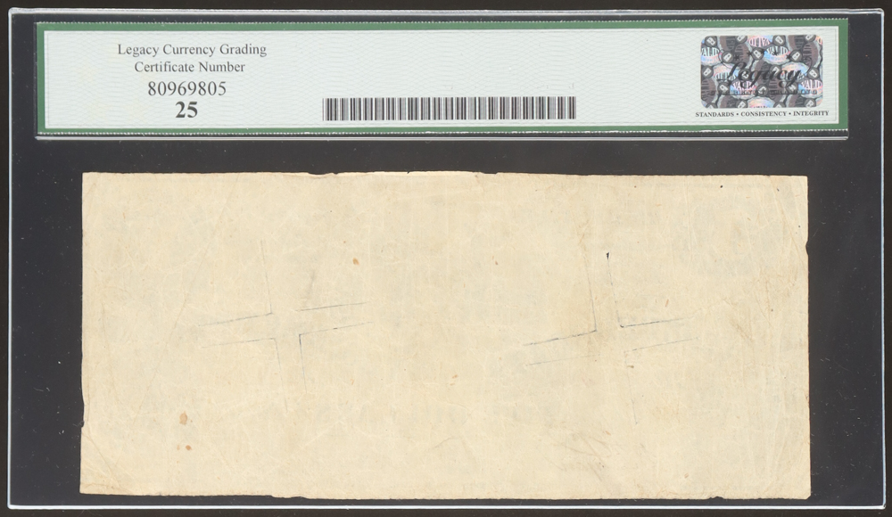 1861 Confederate $5 Currency Note, T-36 (Legacy 25 VF) at PristineAuction.com 1861 Confederate $5 Currency Note, T-36 (Legacy 25 VF) at PristineAuction.com