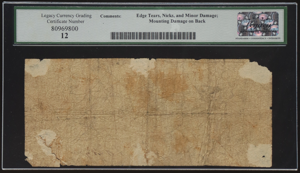 1861 Confederate $10 Currency Note, T-28 (Legacy 12 F) at PristineAuction.com 1861 Confederate $10 Currency Note, T-28 (Legacy 12 F) at PristineAuction.com