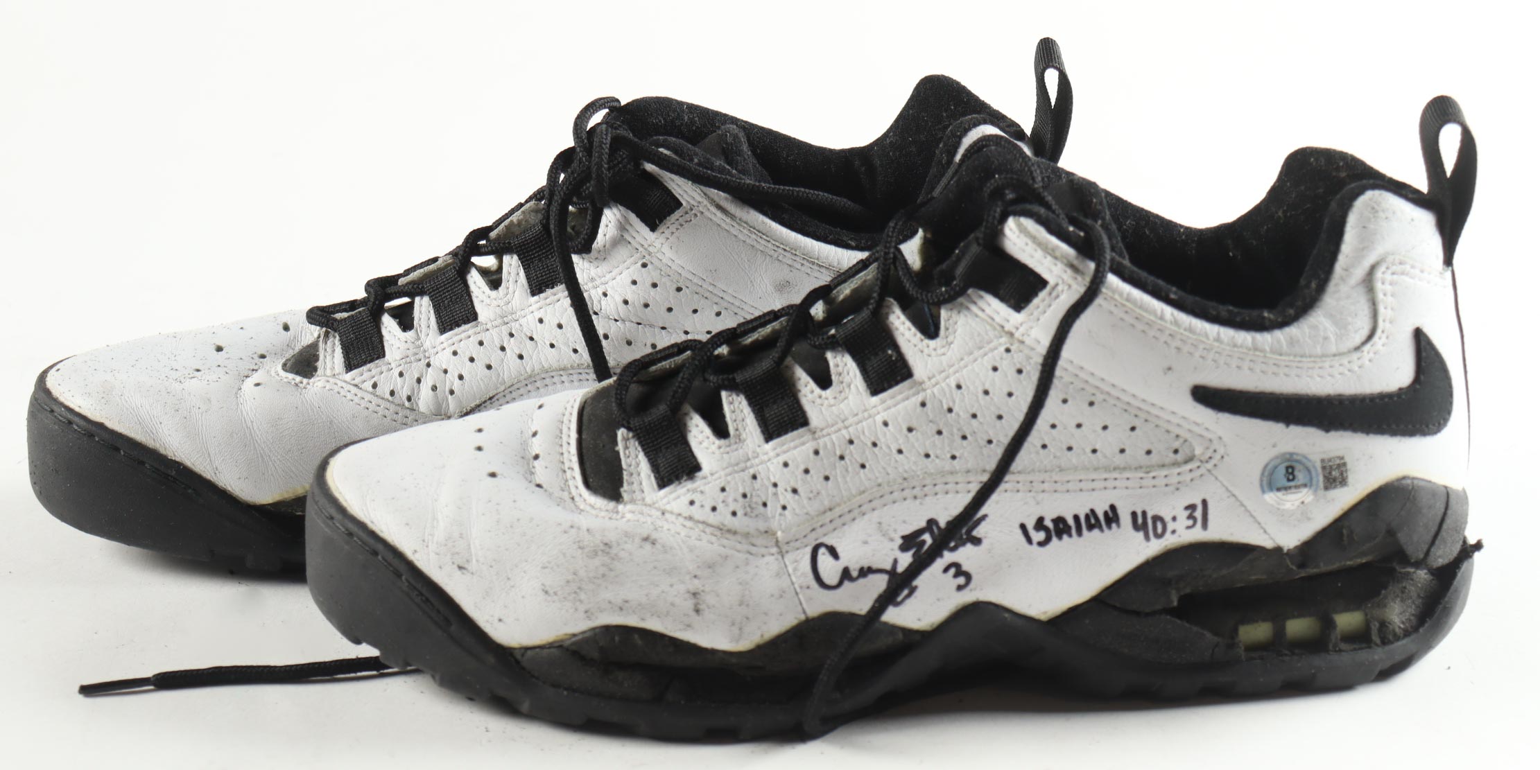 Craig Ehlo Signed Pair of Nike Air Jordan Basketball Shoes with Inscriptions (Beckett) at PristineAuction.com Craig Ehlo Signed Pair of Nike Air Jordan Basketball Shoes with Inscriptions (Beckett) at PristineAuction.com