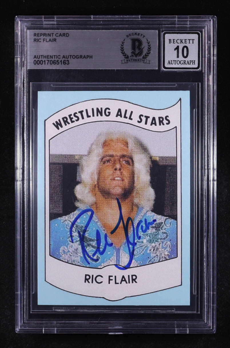 Ric Flair Signed Reprint Card (BGS | Auto 10) at PristineAuction.com Ric Flair Signed Reprint Card (BGS | Auto 10) at PristineAuction.com
