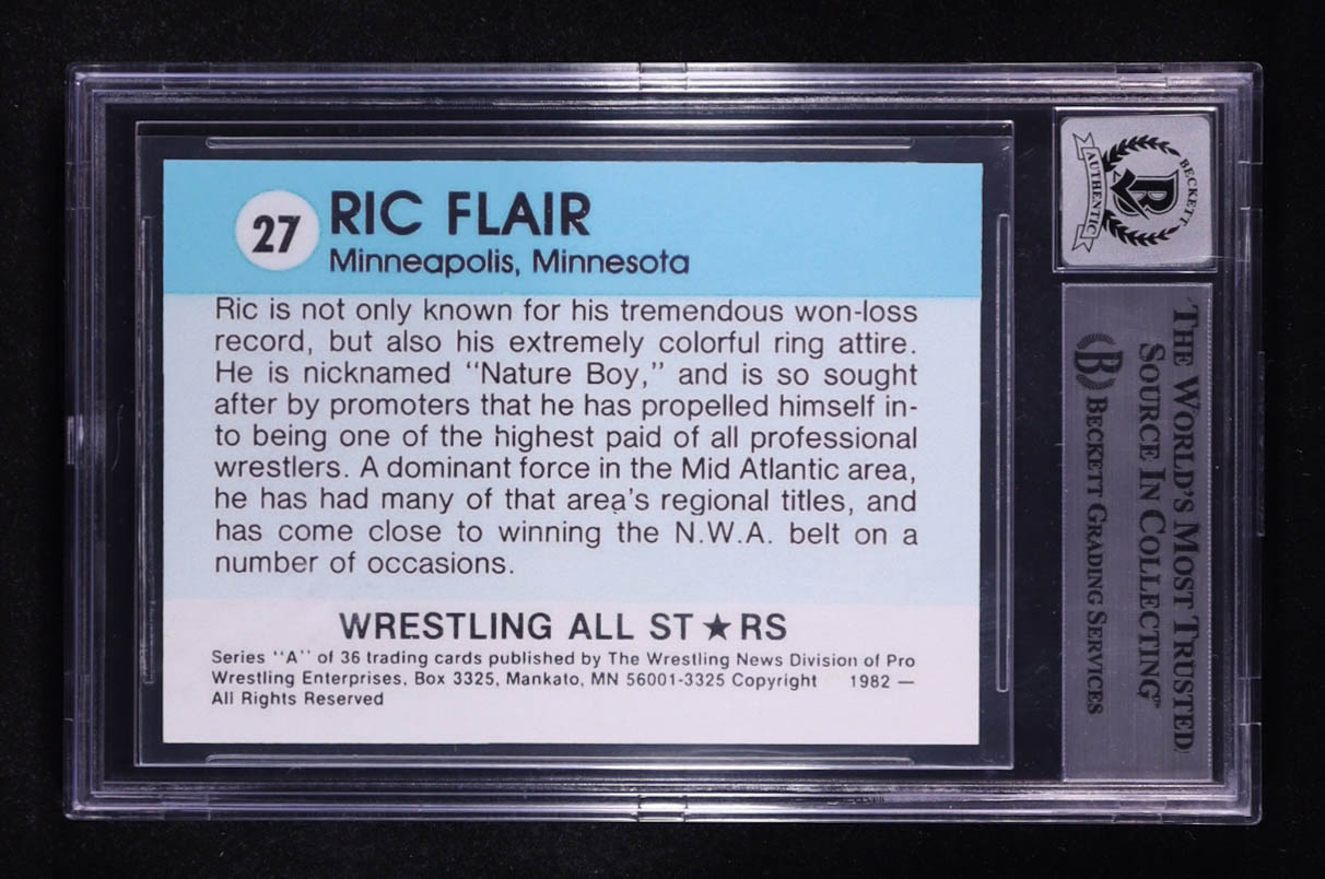 Ric Flair Signed Reprint Card (BGS | Auto 10) at PristineAuction.com Ric Flair Signed Reprint Card (BGS | Auto 10) at PristineAuction.com
