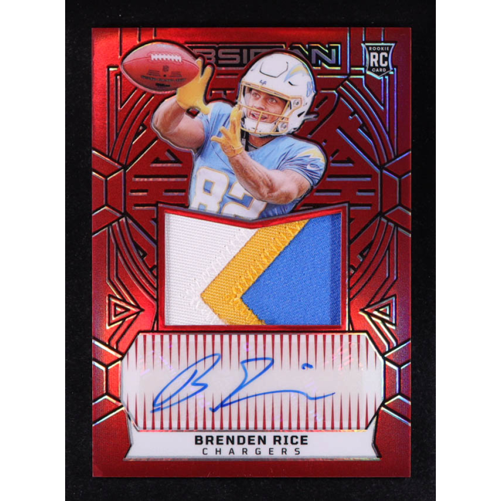 Brenden Rice 2024 Panini Obsidian Rookie Jumbo Jersey Autographs Red #234 #58/75 RC at PristineAuction.com