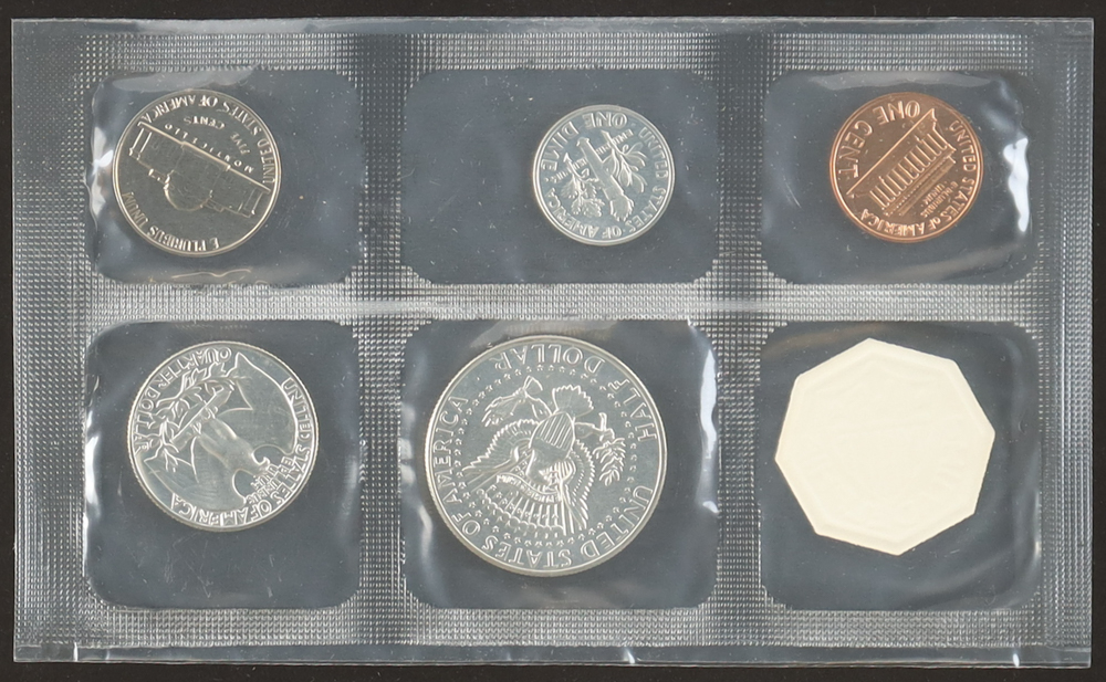 1964 Uncirculated United States Mint Souvenir (5) Coin Set at PristineAuction.com 1964 Uncirculated United States Mint Souvenir (5) Coin Set at PristineAuction.com