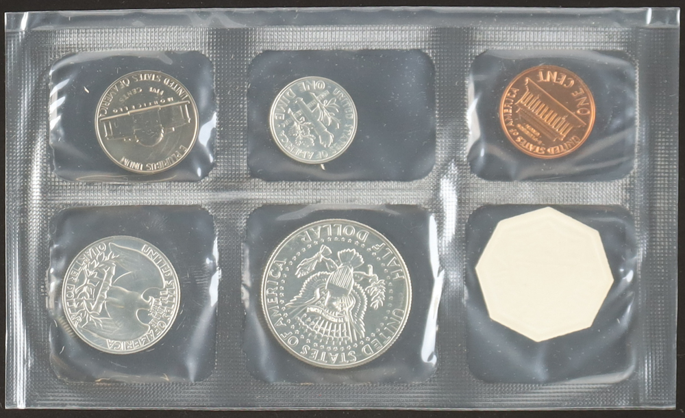1964 Uncirculated United States Mint Souvenir (5) Coin Set at PristineAuction.com 1964 Uncirculated United States Mint Souvenir (5) Coin Set at PristineAuction.com