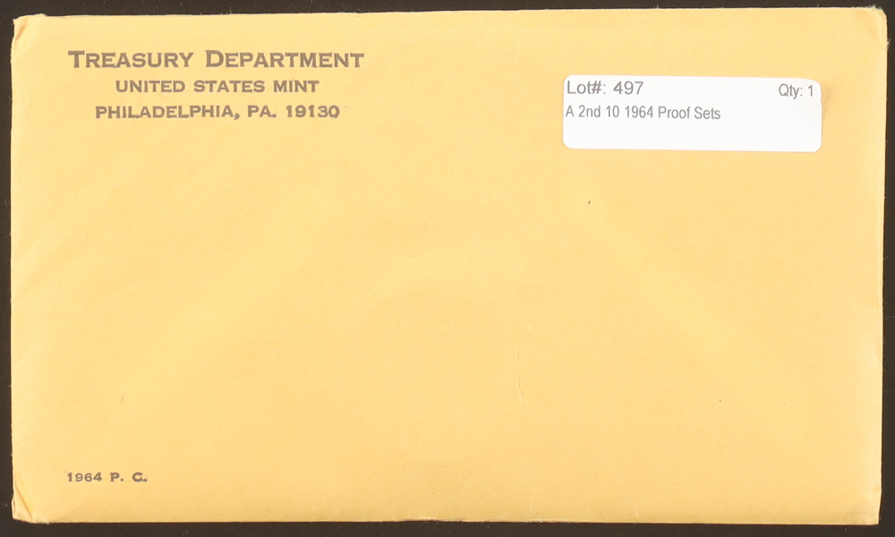 1964 Uncirculated United States Mint Souvenir (5) Coin Set at PristineAuction.com 1964 Uncirculated United States Mint Souvenir (5) Coin Set at PristineAuction.com