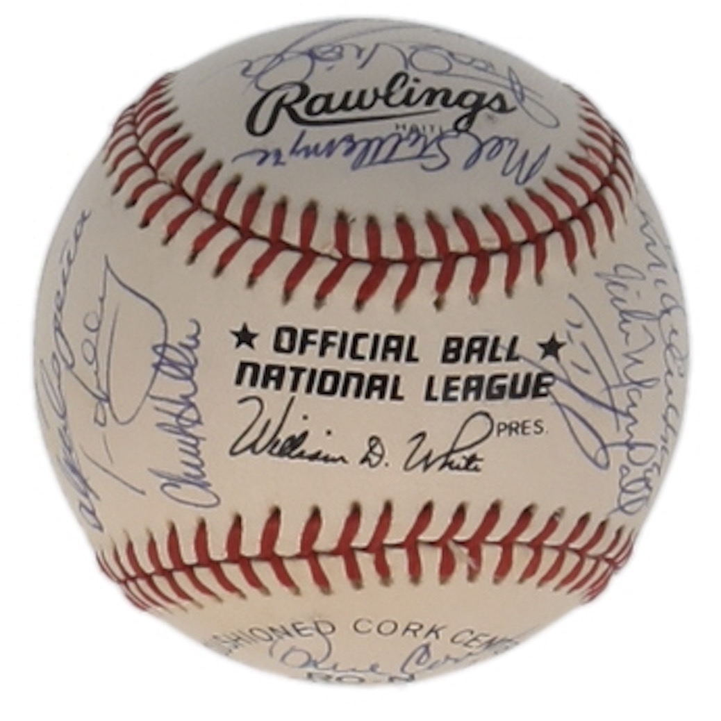 c. 1990 Mets ONL Baseball Signed by (29) with Darryl Strawberry, Doc Gooden, David Cone, Howard Johnson (SportsCards.com) at PristineAuction.com c. 1990 Mets ONL Baseball Signed by (29) with Darryl Strawberry, Doc Gooden, David Cone, Howard Johnson (SportsCards.com) at PristineAuction.com