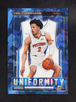 Cade Cunningham 2021-22 Panini Contenders Optic Uniformity Blue Cracked Ice #27 #49/75 RC at PristineAuction.com
