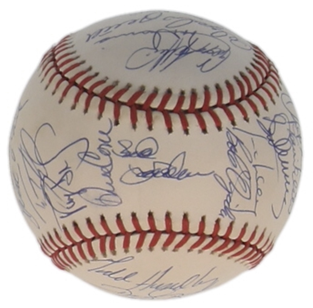 c. 1990 Mets ONL Baseball Signed by (30) with Darryl Strawberry, Doc Gooden, David Cone, Howard Johnson (SportsCards.com) at PristineAuction.com c. 1990 Mets ONL Baseball Signed by (30) with Darryl Strawberry, Doc Gooden, David Cone, Howard Johnson (SportsCards.com) at PristineAuction.com