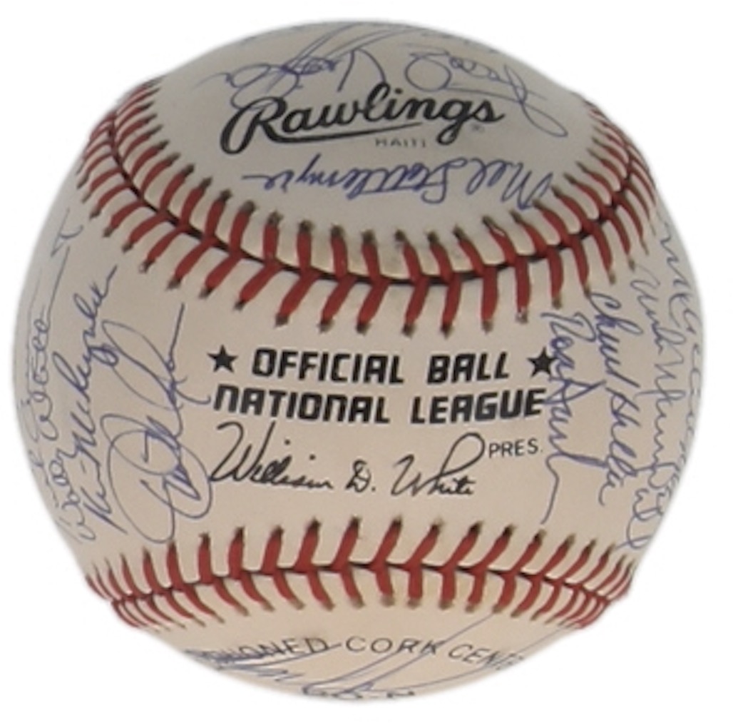 c. 1990 Mets ONL Baseball Signed by (30) with Darryl Strawberry, Doc Gooden, David Cone, Howard Johnson (SportsCards.com) at PristineAuction.com c. 1990 Mets ONL Baseball Signed by (30) with Darryl Strawberry, Doc Gooden, David Cone, Howard Johnson (SportsCards.com) at PristineAuction.com