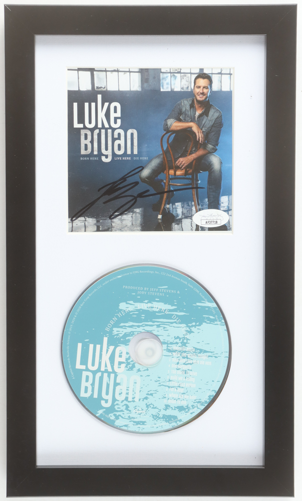 Luke Bryan Signed Custom Framed "Born Here Live Here Die Here" CD Insert Display (JSA) at PristineAuction.com Luke Bryan Signed Custom Framed "Born Here Live Here Die Here" CD Insert Display (JSA) at PristineAuction.com