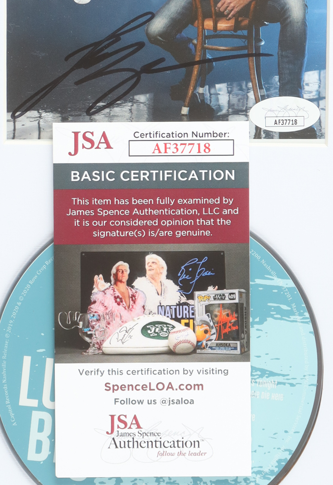 Luke Bryan Signed Custom Framed "Born Here Live Here Die Here" CD Insert Display (JSA) at PristineAuction.com Luke Bryan Signed Custom Framed "Born Here Live Here Die Here" CD Insert Display (JSA) at PristineAuction.com