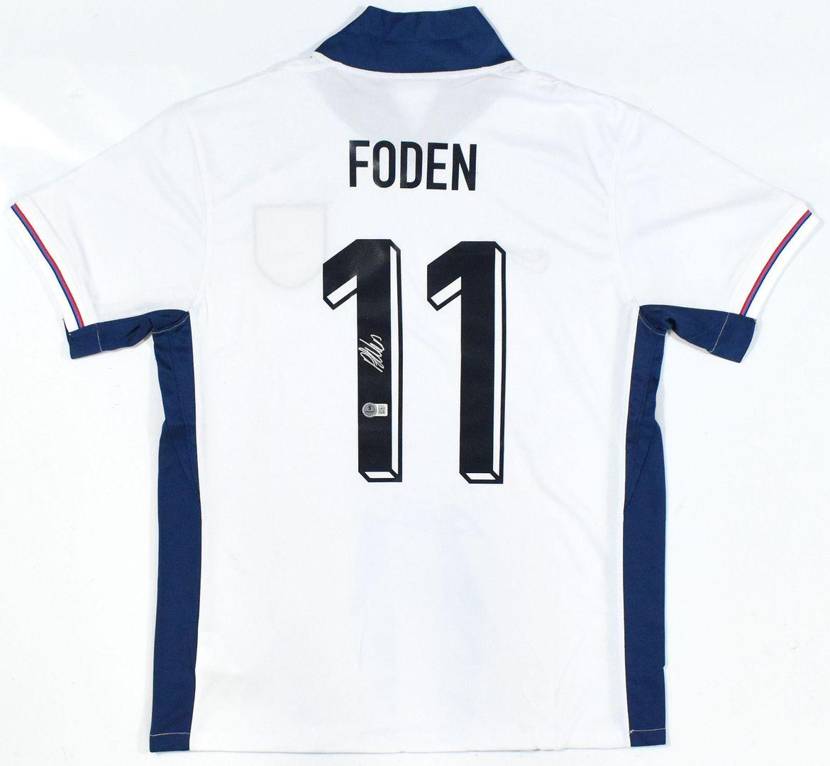Phil Foden Signed England National Team Nike Authentic Jersey (Beckett) at PristineAuction.com Phil Foden Signed England National Team Nike Authentic Jersey (Beckett) at PristineAuction.com