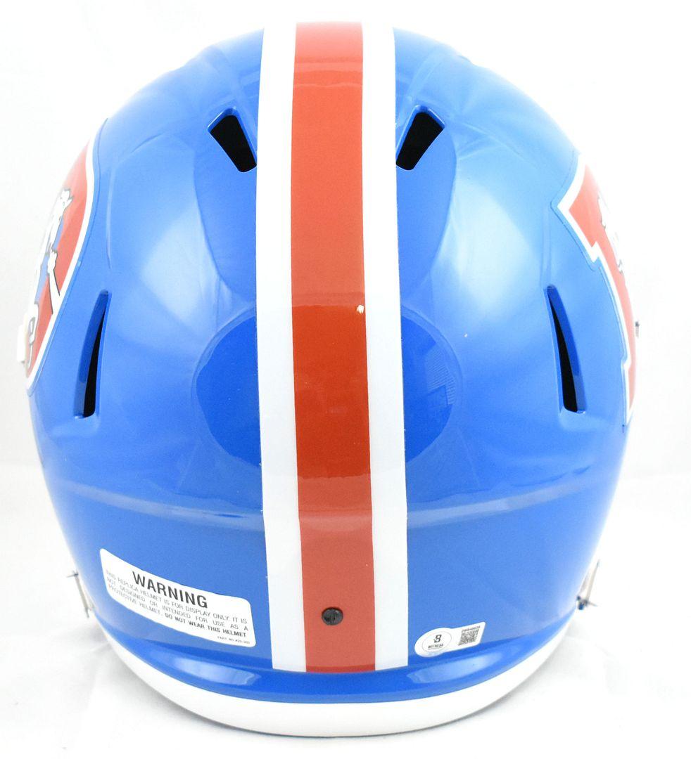 Troy Franklin Signed Broncos Full-Size Throwback Alternate Speed Helmet (Beckett) at PristineAuction.com Troy Franklin Signed Broncos Full-Size Throwback Alternate Speed Helmet (Beckett) at PristineAuction.com