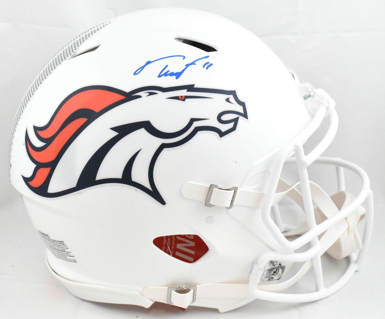 Troy Franklin Signed Broncos Full-Size Authentic On-Field Speed Helmet (Beckett) at PristineAuction.com Troy Franklin Signed Broncos Full-Size Authentic On-Field Speed Helmet (Beckett) at PristineAuction.com