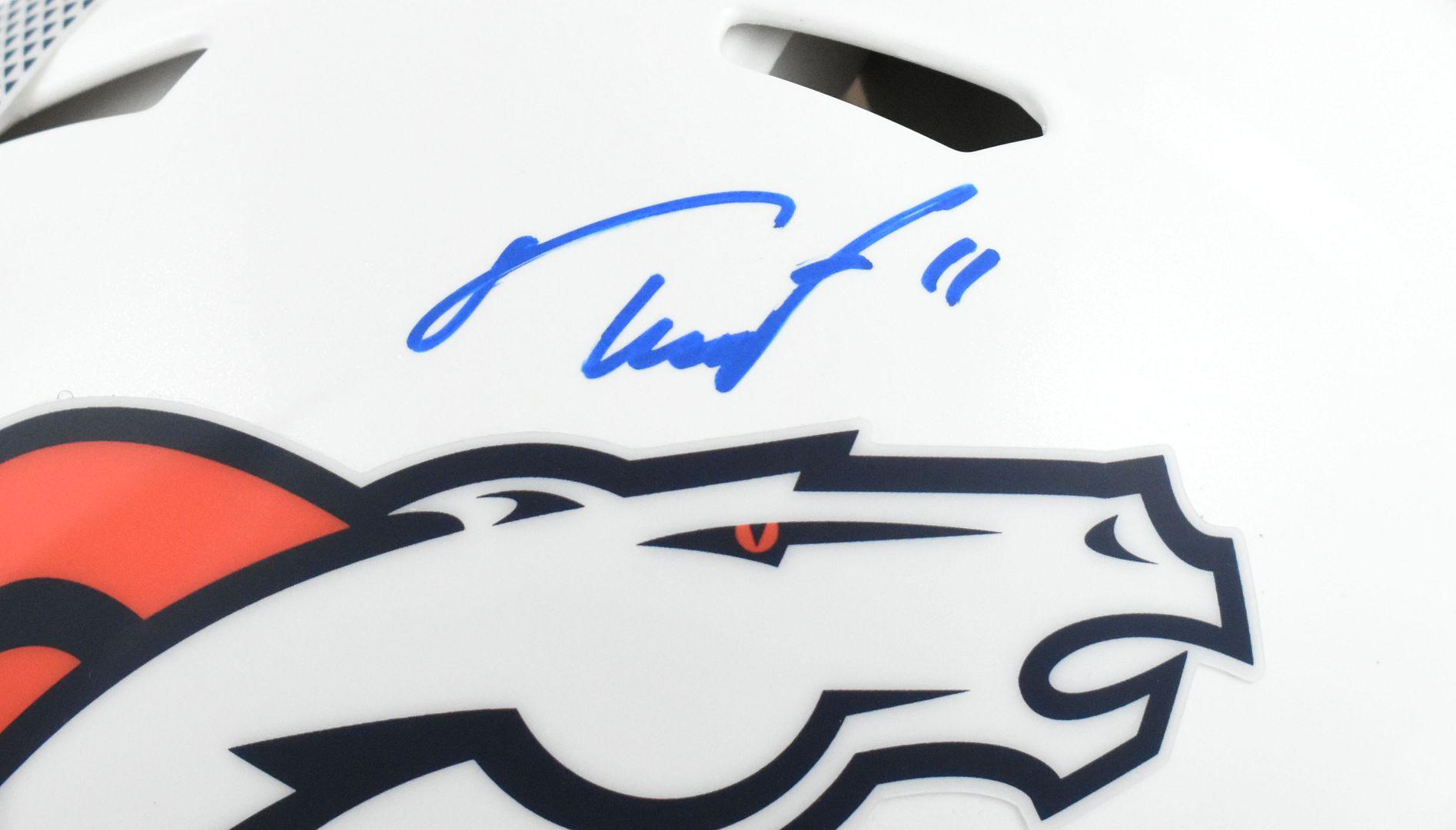 Troy Franklin Signed Broncos Full-Size Authentic On-Field Speed Helmet (Beckett) at PristineAuction.com Troy Franklin Signed Broncos Full-Size Authentic On-Field Speed Helmet (Beckett) at PristineAuction.com