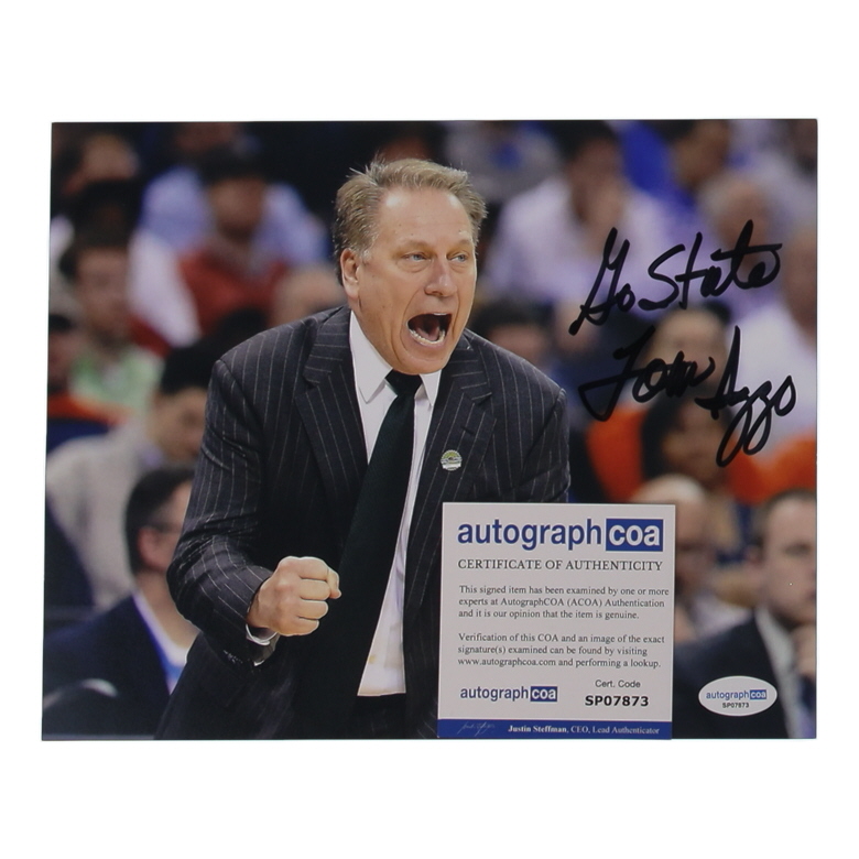 Tom Izzo Signed Michigan State Spartans 8x10 Photo Inscribed "Go State" (ACOA) at PristineAuction.com Tom Izzo Signed Michigan State Spartans 8x10 Photo Inscribed "Go State" (ACOA) at PristineAuction.com