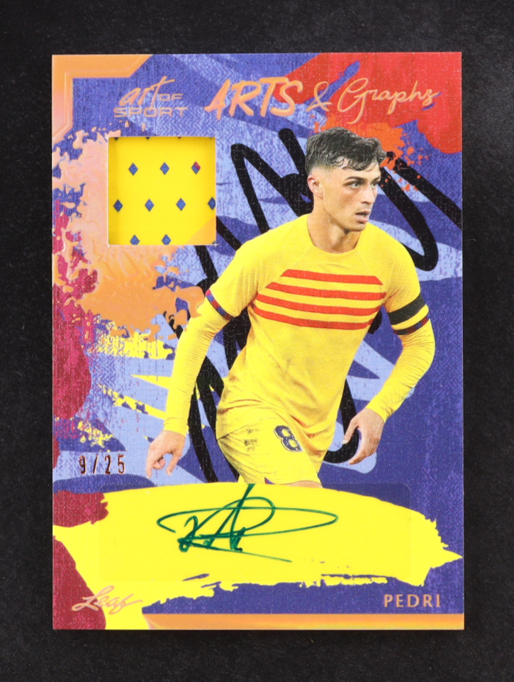 Pedri 2023 Leaf Arts & Graphs Memorabilia Autographs #AGP1 #9/25 at PristineAuction.com Pedri 2023 Leaf Arts & Graphs Memorabilia Autographs #AGP1 #9/25 at PristineAuction.com