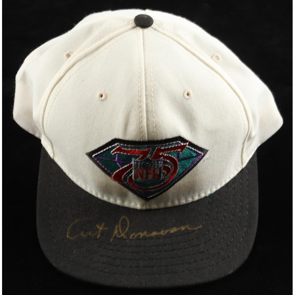 Art Donovan Signed NFL 75th Anniversary Snapback Hat (Beckett) at PristineAuction.com
